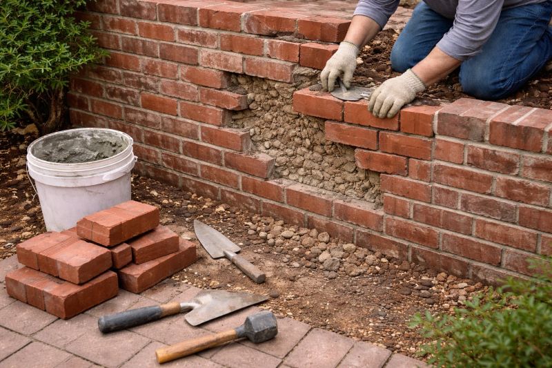 Brick Fence Repair in Keller, TX