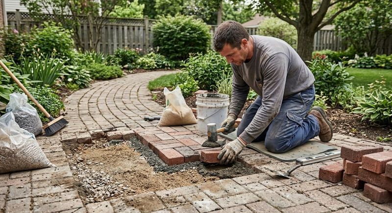 Brick Pathway Repair in Keller, TX