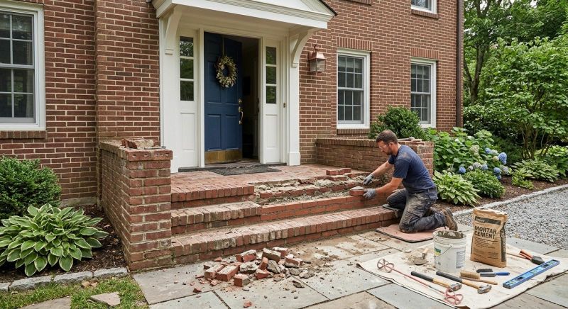 Brick Stoop Repair in Keller, TX