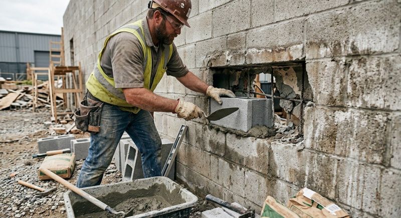 Cinder Block Wall Repair in Grapevine, TX