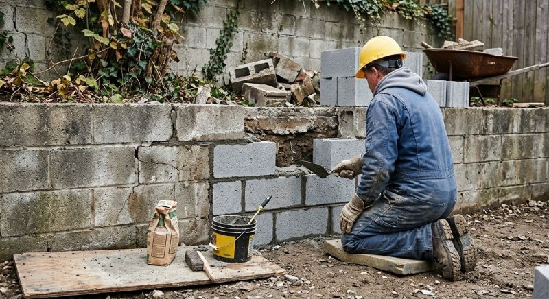 Cinder Block Wall Repair in Lake Dallas, TX