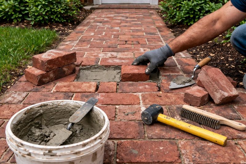 Entryway Brick Repair in Keller, TX