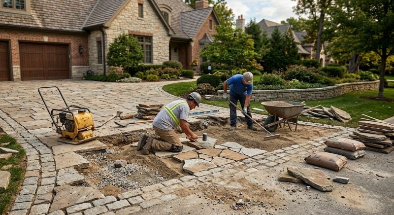 Stone Walkway Repair in Keller, TX